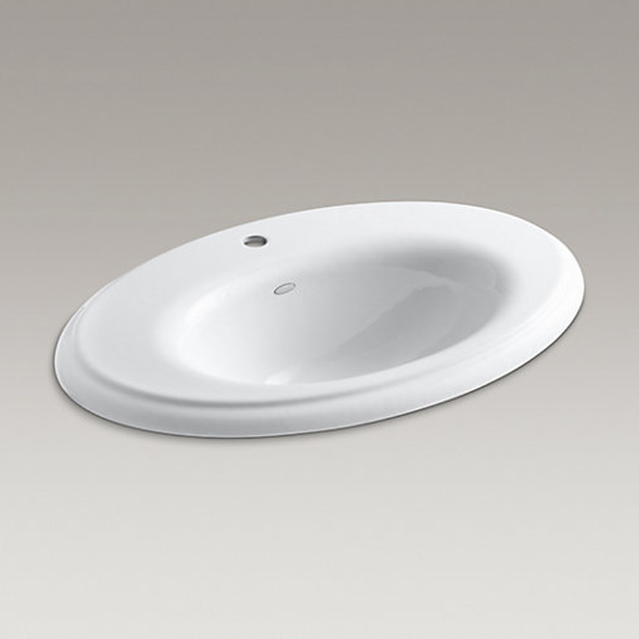 Chậu rửa gang đúc tráng men dương vành Kohler Revival K-2950T-1-0