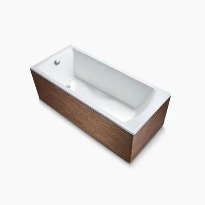 Bồn tắm gang tráng men đặt sàn yếm gỗ 1.7m Kohler Biove K-99205T-E63