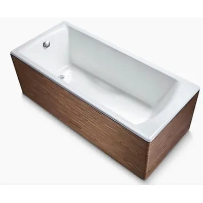 Bồn tắm gang tráng men yếm gỗ 1.7m Kohler Biove K-99205T-E63/C38/C36
