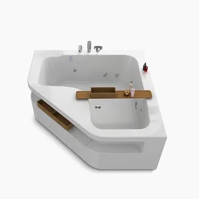 Bồn tắm thủy lực massage hình tam giác Kohler Aleutian K-20059K-NW-0