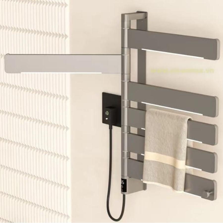 Dàn Sấy Khăn Xoay Tích Hợp Kệ CleanMax 666-6A