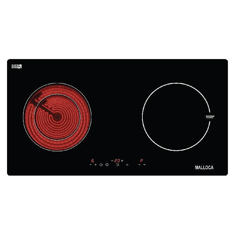 Bếp Điện Từ Malloca MH-02IR Kết Hợp Hồng Ngoại 2 Vùng Nấu 