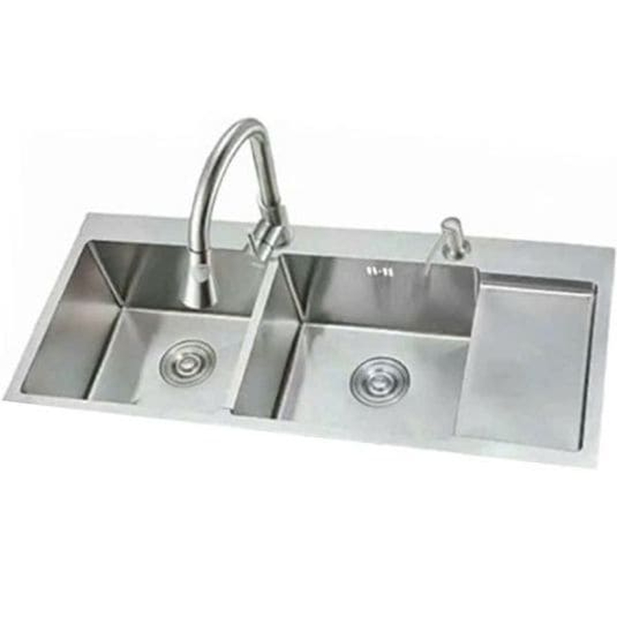 Chậu rửa bát 2 hố có bàn Hàn Quốc Cico ISD-1080