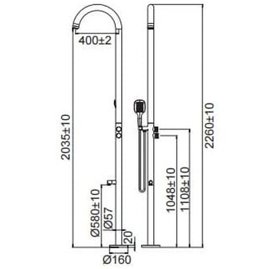 Sen cây tắm nóng lạnh đặt ngoài trời Miken L-1098