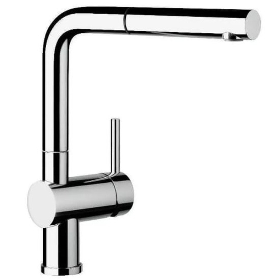 Vòi chậu rửa bát nóng lạnh dây rút màu crom Miken MKRB-2021