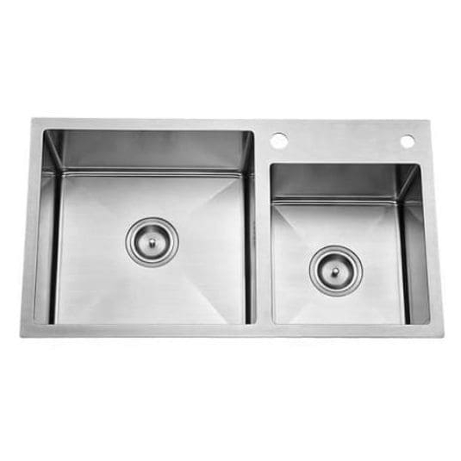 Chậu rửa bát 2 hố lệch Miken MKRB-7045L