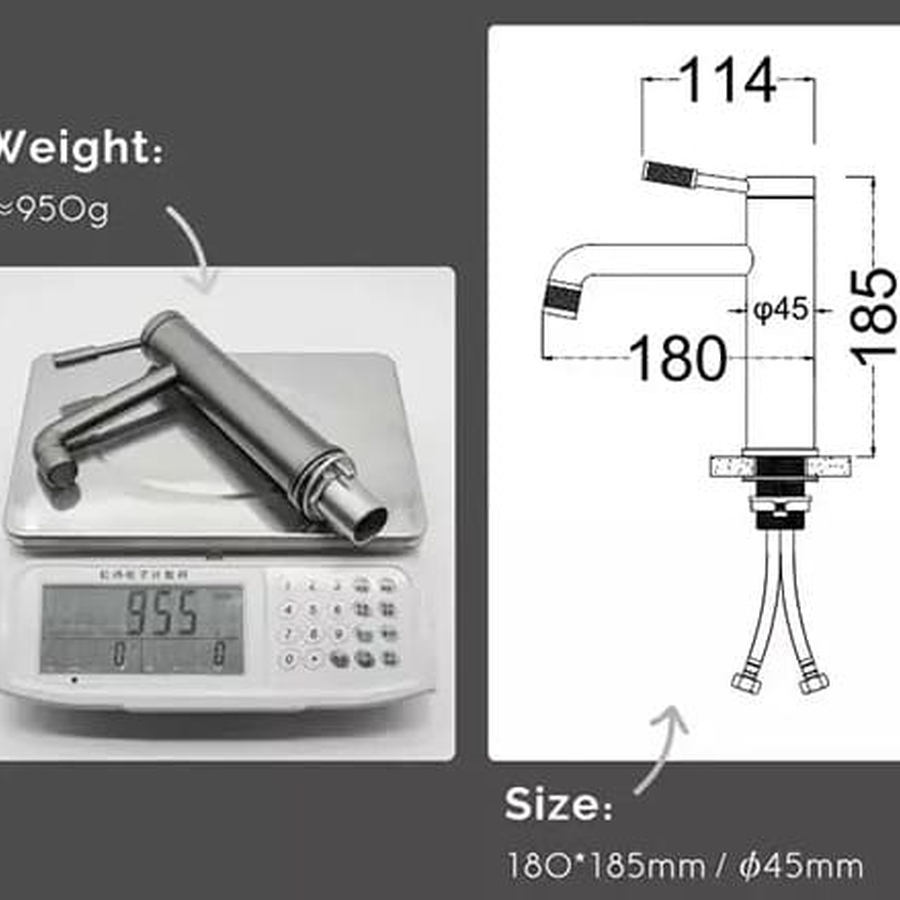 Vòi Chậu Lavabo Màu Ghi Miken MKV-600012G