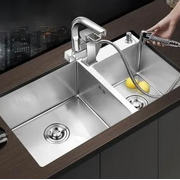 Chậu rửa bát 2 hố lệch Miken MKRB-7045L