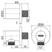 Đầu nối sen âm tường Karat KP-01-811-41