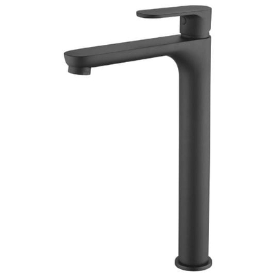 Vòi chậu rửa 1 lỗ mạ đen thân cao Karat KF-58-611-55