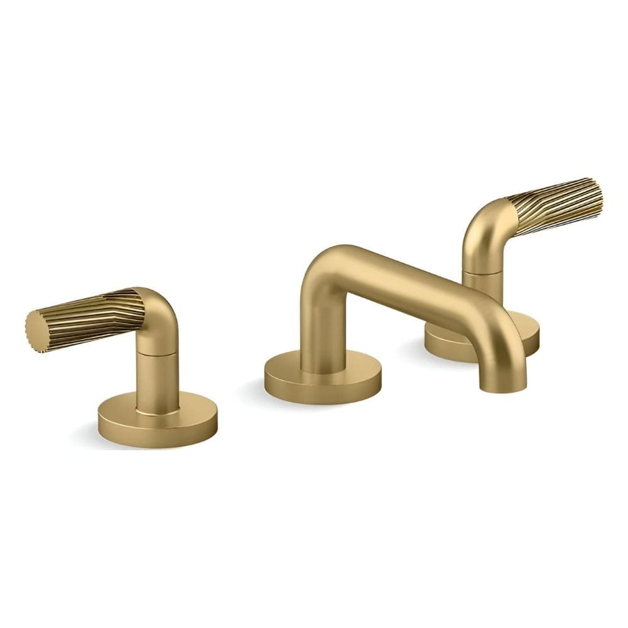 Vòi chậu rửa mặt 3 chân cổ thấp màu đồng Kallista P40875-LV-2MB