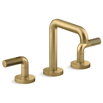 Vòi chậu rửa mặt 3 chân thân cao màu đồng Kallista P40876-LV-2MB