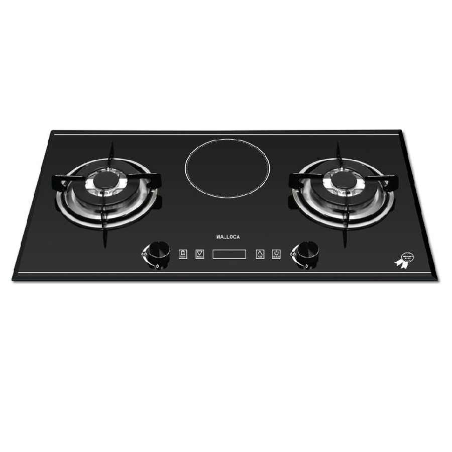 Bếp Gas Kết Hợp Từ Malloca EG 201I Mặt Kính 3 Vùng Nấu