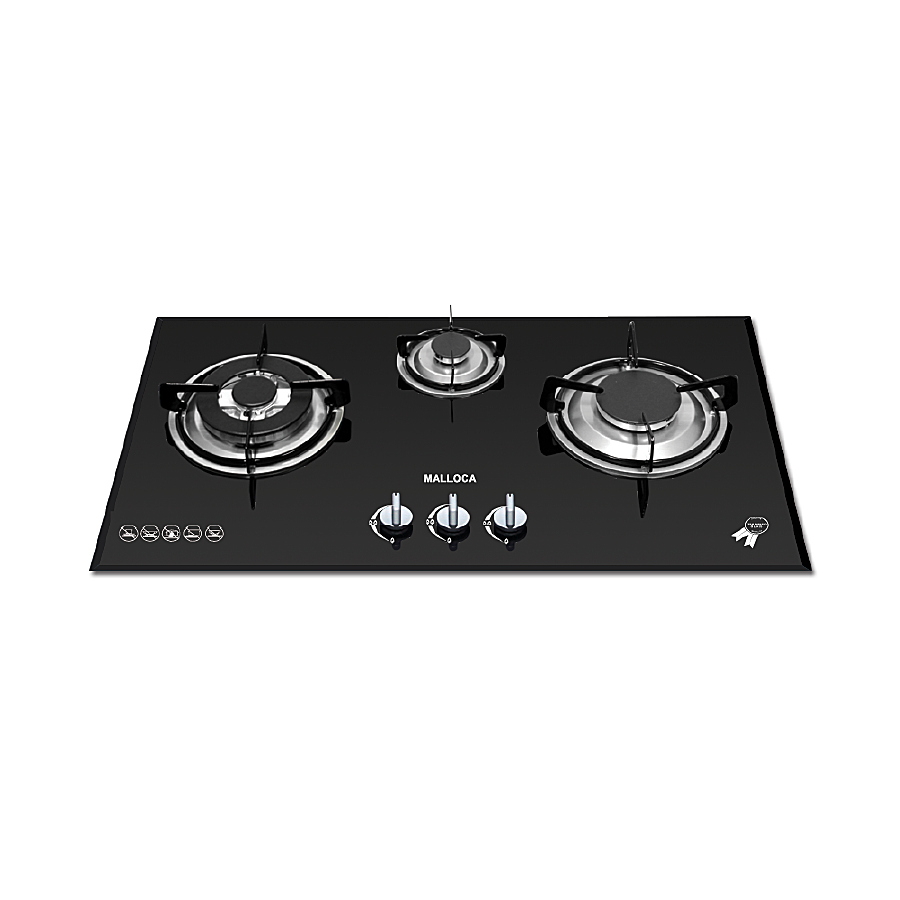 Bếp Gas Malloca GHG 733B NEW Mặt Kính 3 Bếp