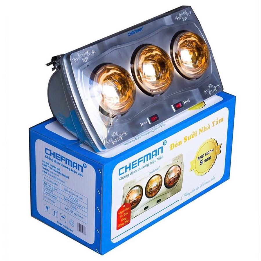 Đèn sưởi nhà tắm 3 bóng treo tường Chefman CM-623B