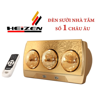 Đèn sưởi 3 bóng treo tường có điều khiển Heizen-HE3BR