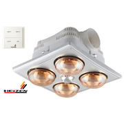 Đèn sưởi 4 bóng âm trần có điều khiển Heizen-HE4BR