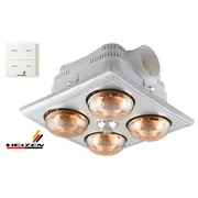 Đèn sưởi 4 bóng âm trần có điều khiển Heizen-HE4BR