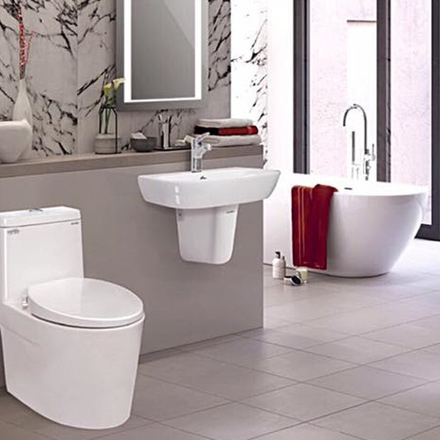 Bồn Cầu 1 Khối Saguaro Adelio Nắp Êm Xả Nhấn