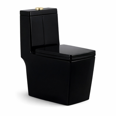 Bồn cầu 1 khối nắp rơi êm màu đen Atmor AT295B