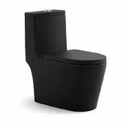 Bồn cầu 1 khối nắp rơi êm màu đen Atmor AT271B