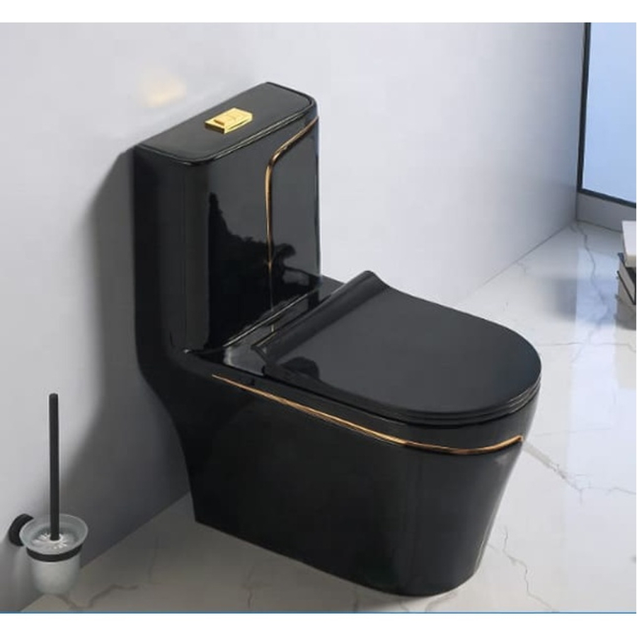 Bàn cầu 1 khối màu đen Miken MKB-0904BLG