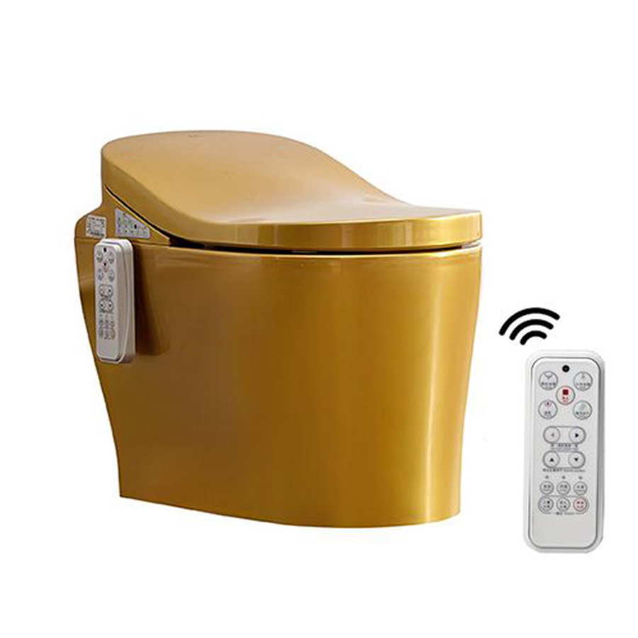 Bàn cầu 1 khối nắp điện tử mạ vàng Miken BSJK-D8G