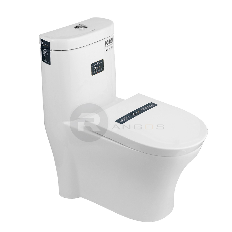 Bàn cầu 1 khối nắp rơi êm Rangos RG-8037