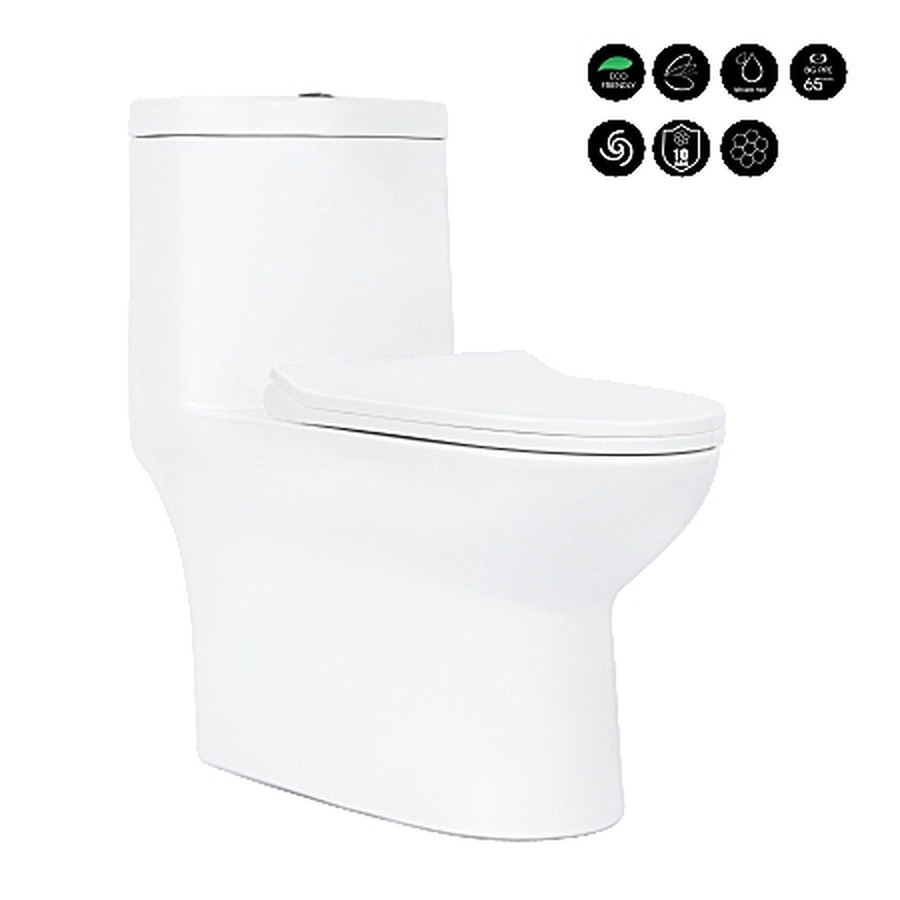 Bồn cầu 1 khối nắp rơi êm Basic BS-108