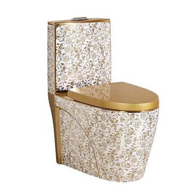 Bàn cầu 1 khối mạ vàng hoa văn Miken MKB-2867G