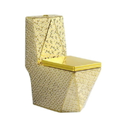 Bàn cầu 1 khối mạ vàng hoa văn Miken MKB-2864G