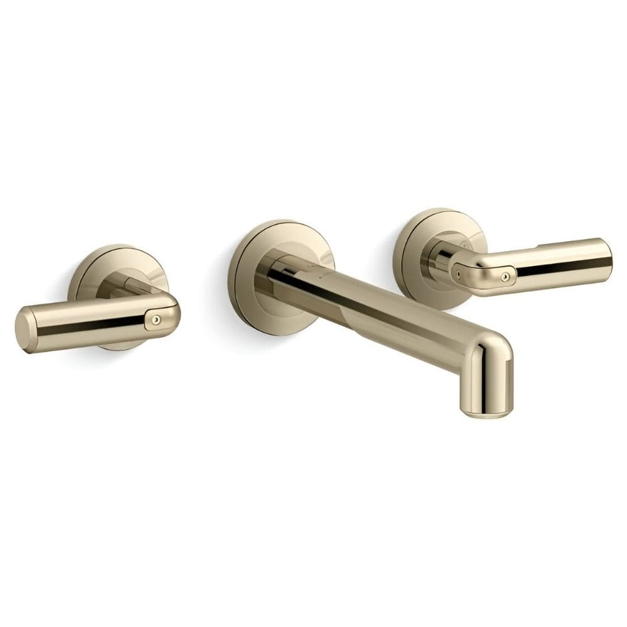 Vòi chậu rửa mặt âm tường nóng lạnh màu vàng Kallista P34584-BAF-AF