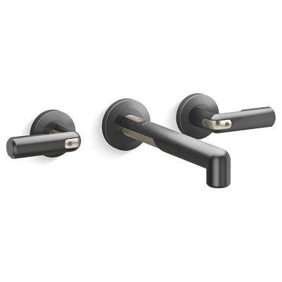 Vòi chậu rửa mặt âm tường nóng lạnh màu đen Kallista P34584-BN-BGP