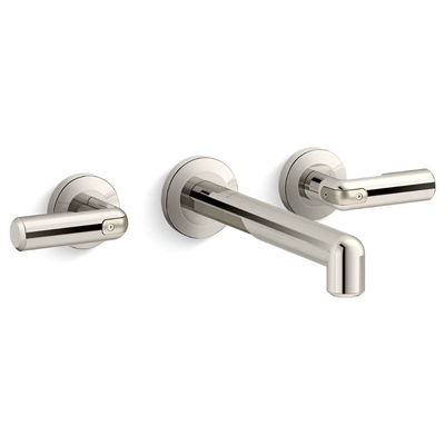 Vòi chậu rửa mặt âm tường nóng lạnh màu nickel Kallista P34584-BN-SN