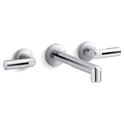 Vòi chậu rửa mặt âm tường nóng lạnh màu chrome Kallista P34584-CP-CP