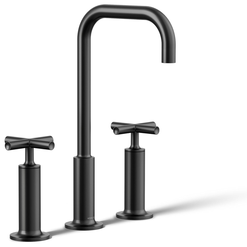 Vòi chậu rửa nóng lạnh 3 chân Purist Kohler K-14408-3-BL