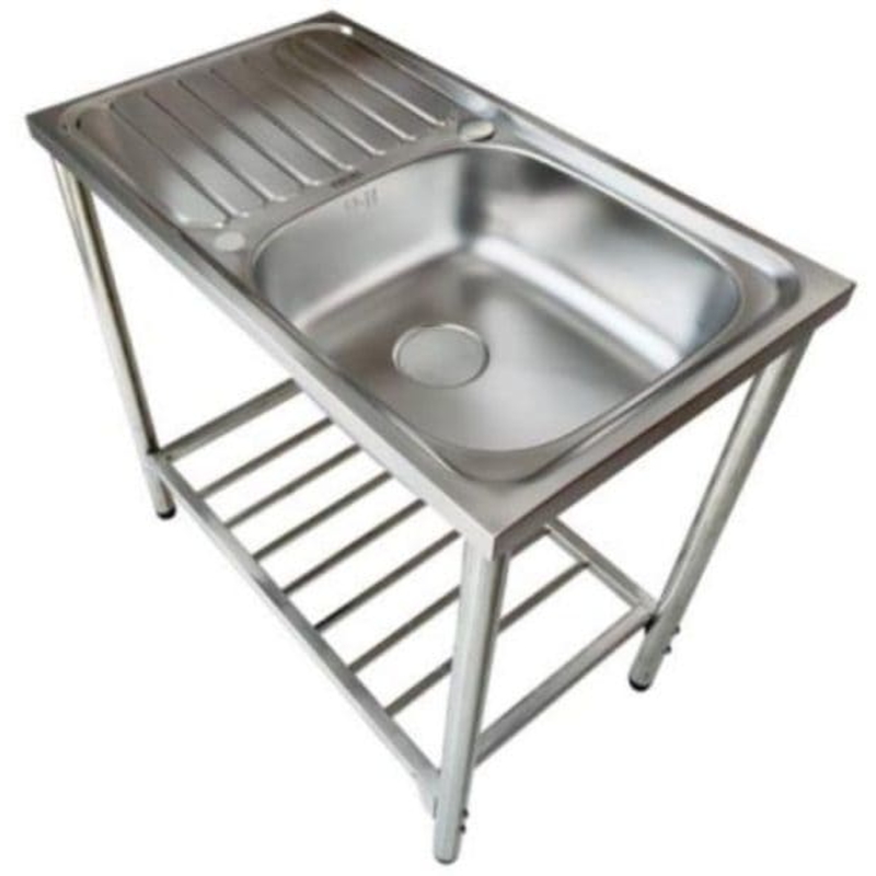 Chậu rửa bát 1 hố có bàn kèm chân đế Karat KK-02-013H-63