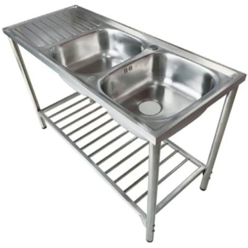 Chậu rửa bát 2 hố có bàn kèm chân đế Karat KK-02-023H-63