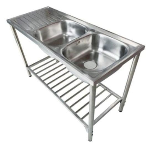 Chậu rửa bát 2 hố có bàn kèm chân đế Karat KK-02-023H-63