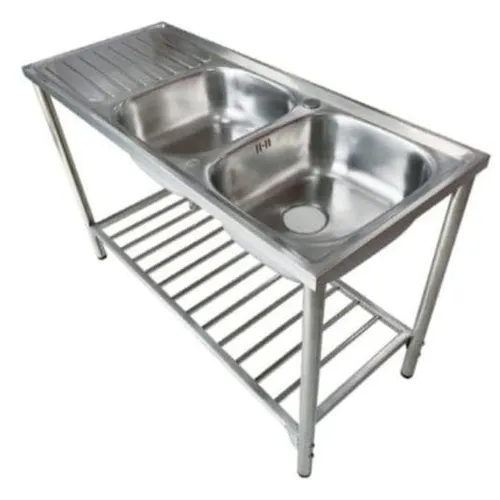 Chậu rửa bát 2 hố có bàn kèm chân đế Karat KK-02-023H-63