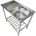 Chậu rửa bát 1 hố có bàn kèm chân đế Karat KK-02-013H-63