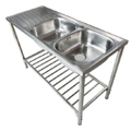 Chậu rửa bát 2 hố có bàn kèm chân đế Karat KK-02-023H-63