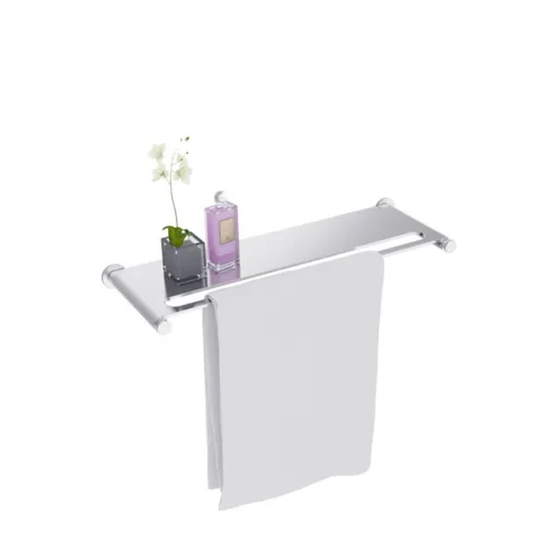 Kệ để đồ kèm thanh treo khăn cao cấp Bravat D7712CP-ENG