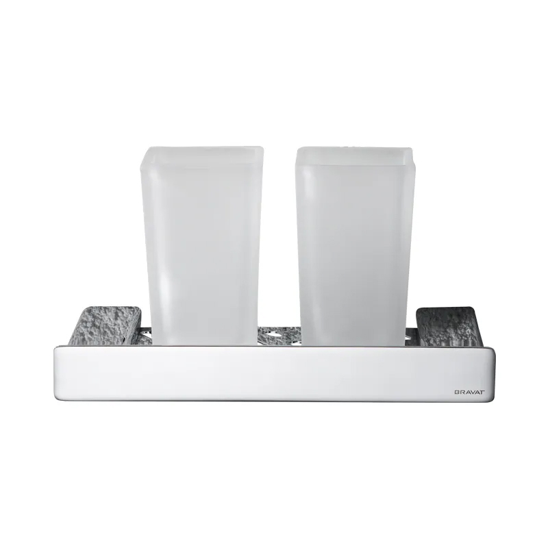 Kệ cốc đôi cao cấp Bravat D7527CP-ENG