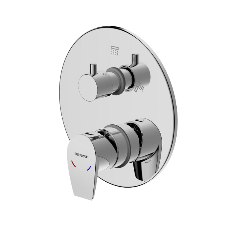 Bộ điều chỉnh nhiệt độ sen tắm Bravat PB8353387CP-2-ENG