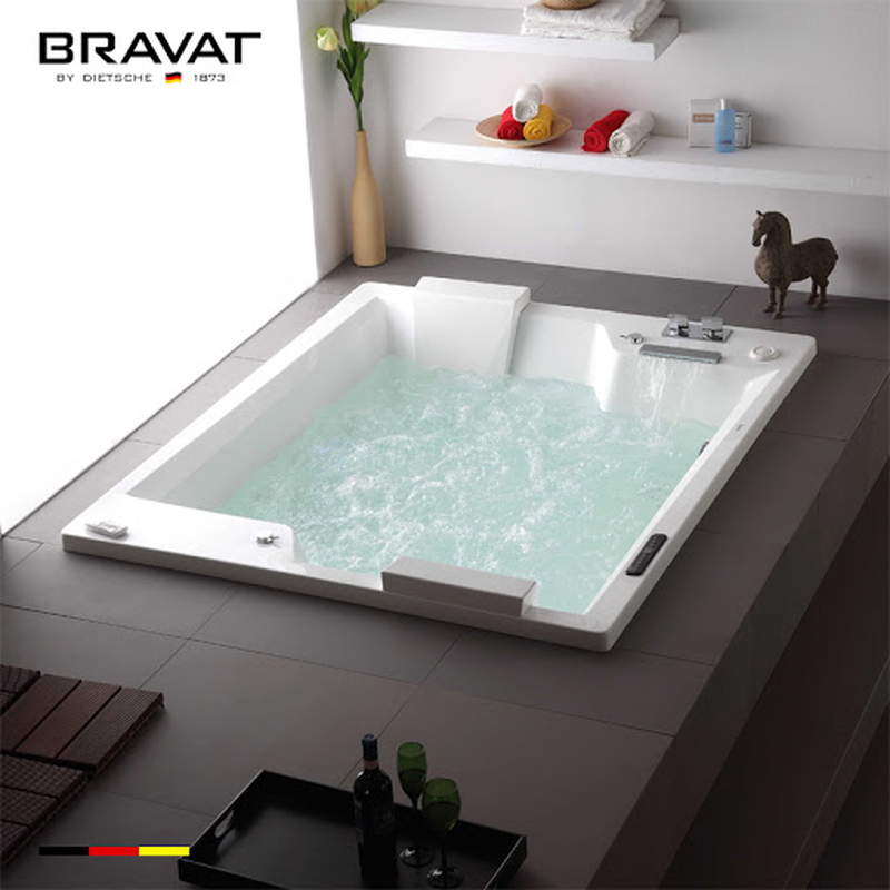 Bồn tắm âm sàn massage cao cấp BRAVAT B25904DW-2 1.9m