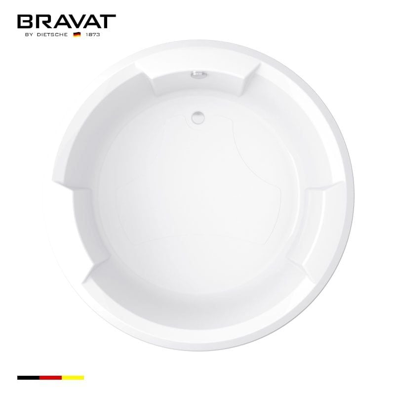 Bồn tắm tròn cao cấp BRAVAT B25615W 1.6m