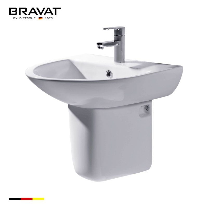 Chậu rửa mặt treo tường chân lửng BRAVAT CY04008W-A-ENG