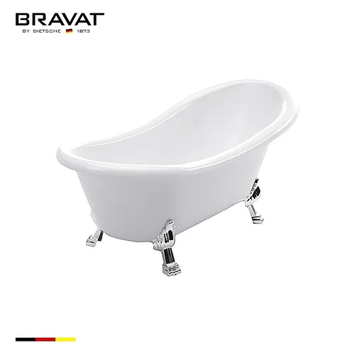 Bồn Tắm Độc Lập Có Chân BRAVAT B25709W-B 1.75m
