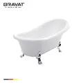 Bồn Tắm Độc Lập Có Chân BRAVAT B25709W-B 1.75m